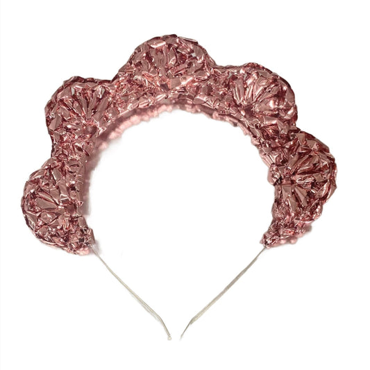 Crochet glitter curtain headband