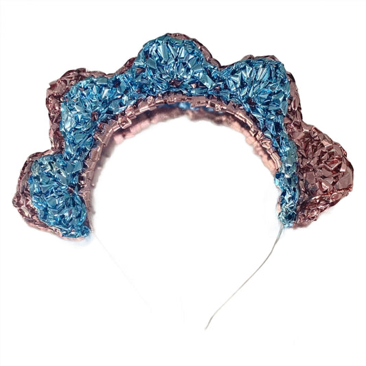 Crochet glitter curtain headband