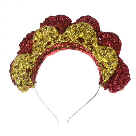 Crochet glitter curtain headband